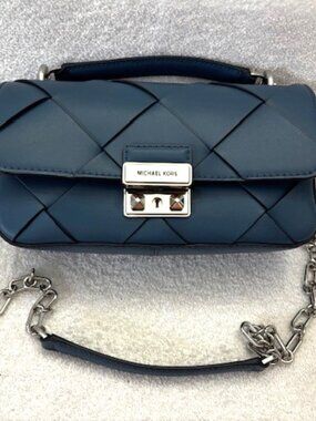 Michael Kors woven leather Tribeca convertible crossbody/shoulder handbag NWT